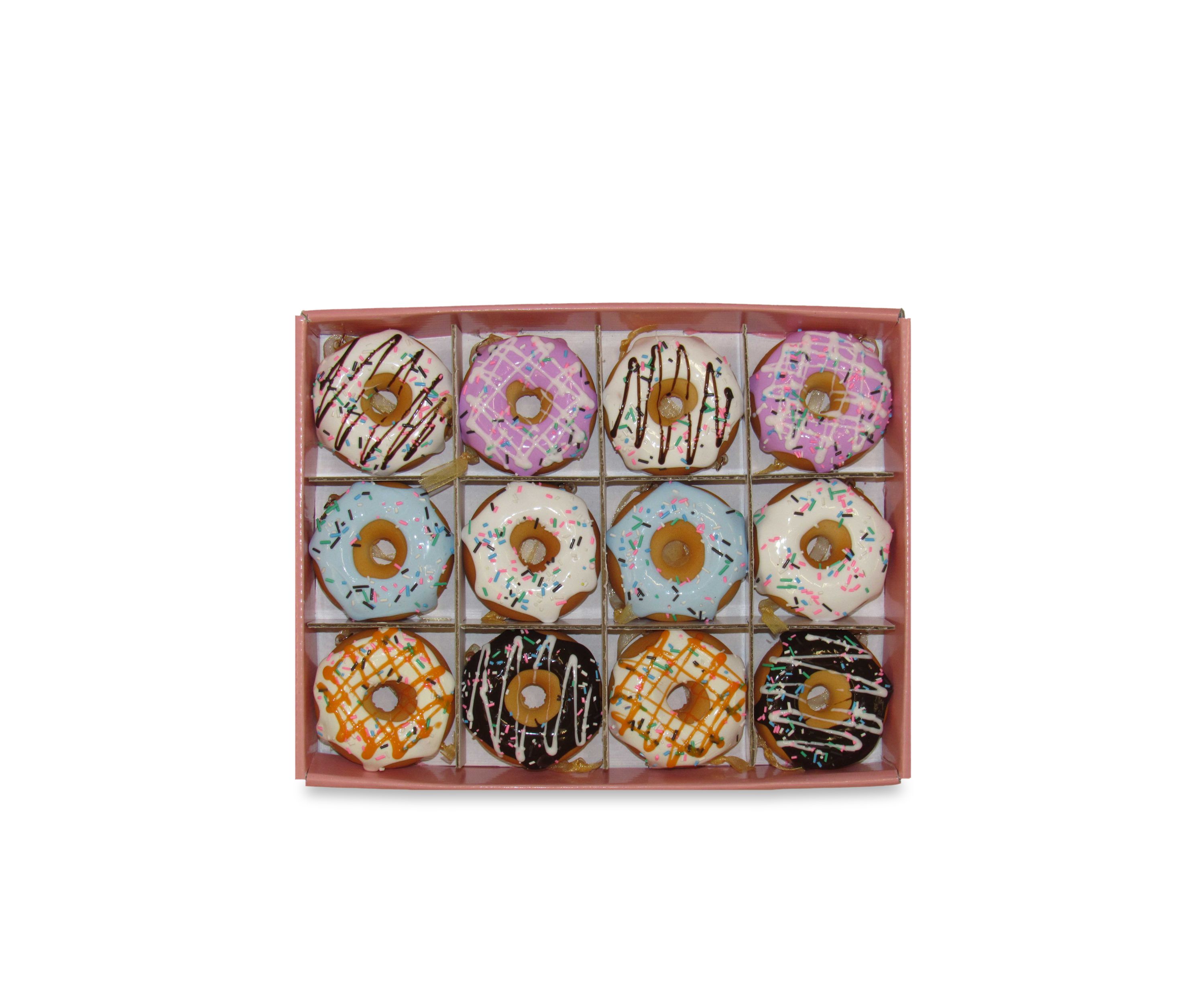 Set of Twelve Donut Ornaments
