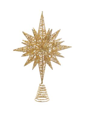 Kurt S. Adler 16.5 in Gold Glitter Wire 3D Star Treetop