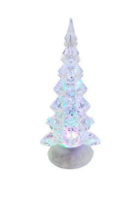 10.25 Inch Battery Operated LED Clear Tree Table Piece with Motion