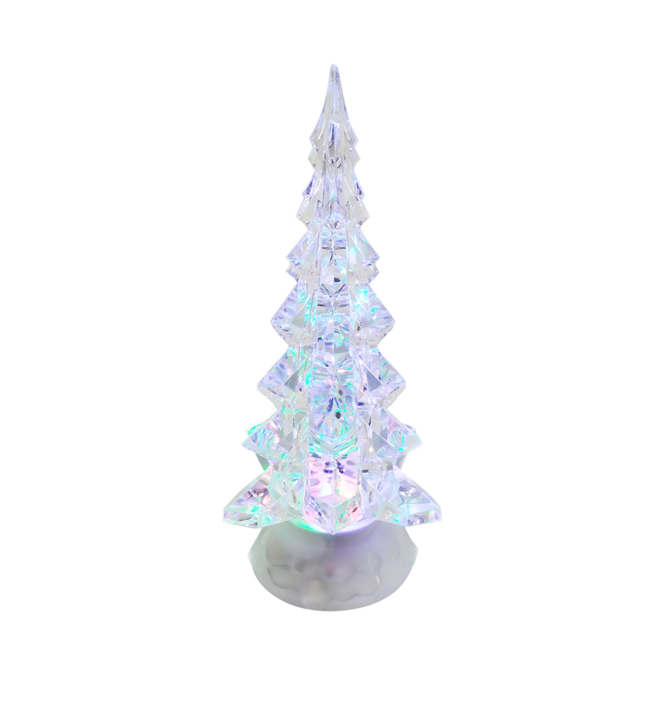 10.25 Inch Battery Operated LED Clear Tree Table Piece with Motion