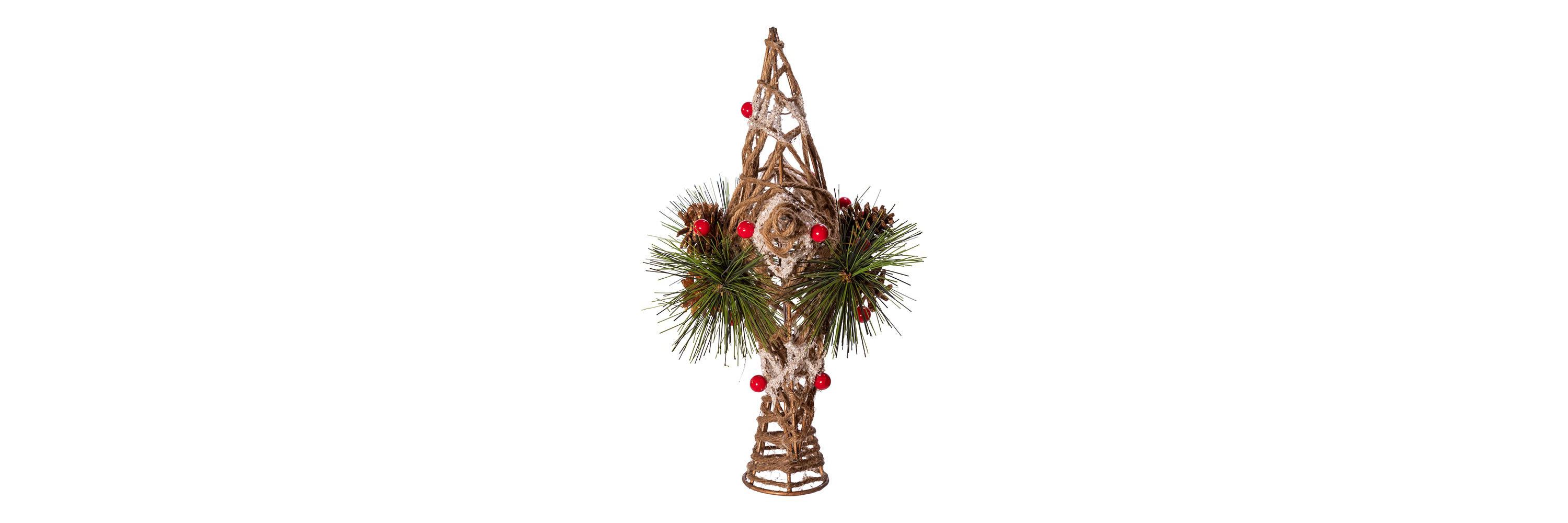 Kurt Adler 11-Inch Natural Star with Pinecones Treetop