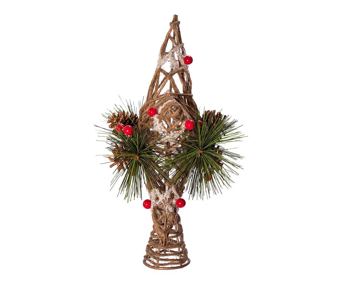 Kurt Adler 11-Inch Natural Star with Pinecones Treetop