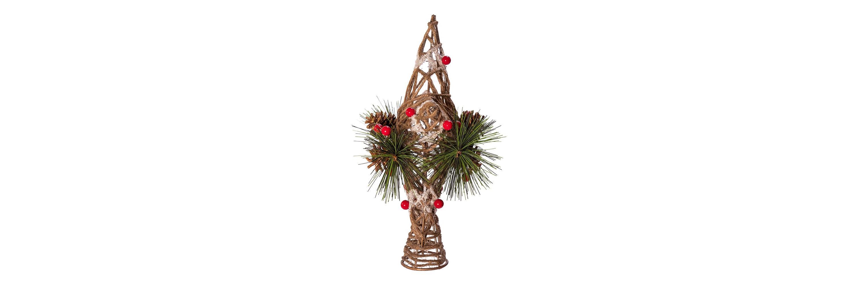 Kurt Adler 11-Inch Natural Star with Pinecones Treetop