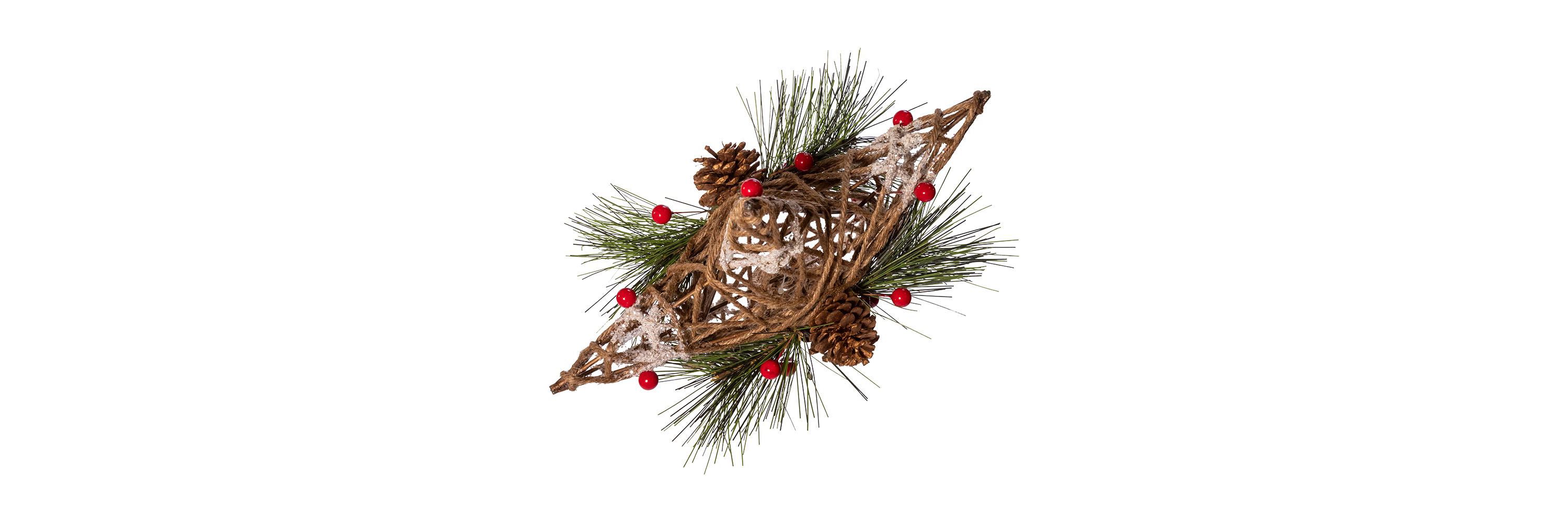 Kurt Adler 11-Inch Natural Star with Pinecones Treetop