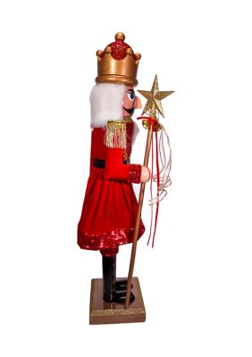 32-Inch Plastic Red and Gold King Nutcracker