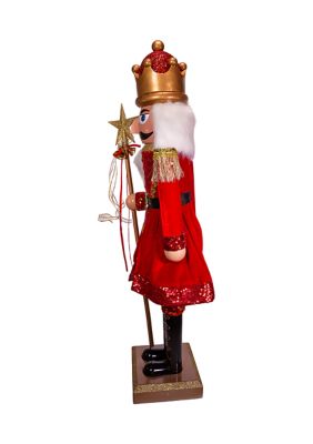 32-Inch Plastic Red and Gold King Nutcracker