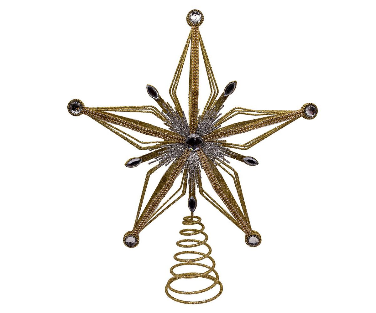 12.5-Inch Gold and Silver Star Tree Topper