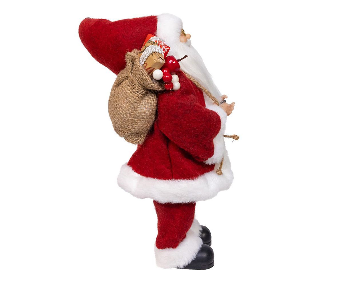 12-Inch Standing Christmas Santa with Sack and Lantern