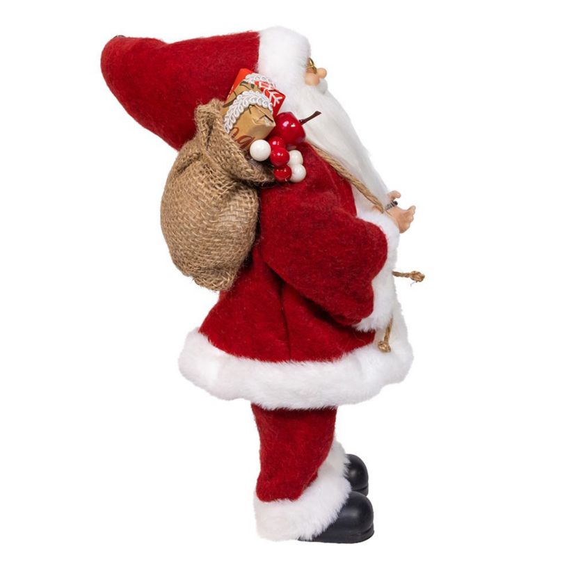 12-Inch Standing Christmas Santa with Sack and Lantern