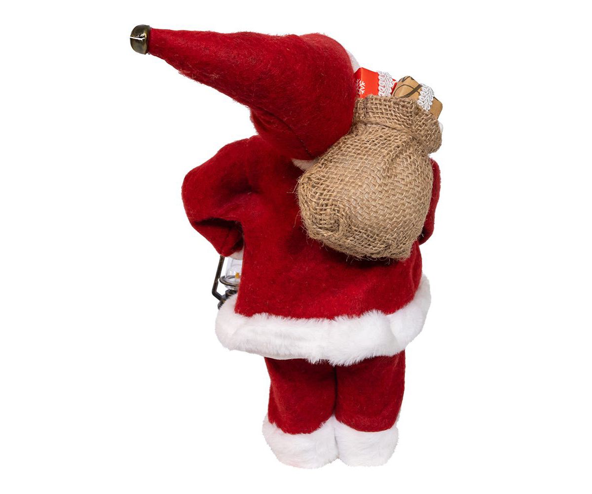 12-Inch Standing Christmas Santa with Sack and Lantern
