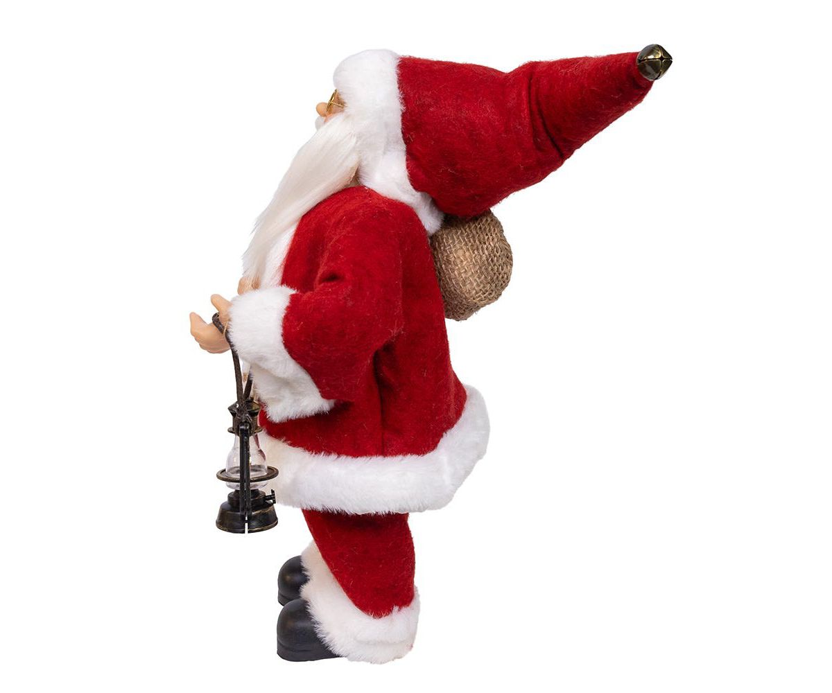 12-Inch Standing Christmas Santa with Sack and Lantern