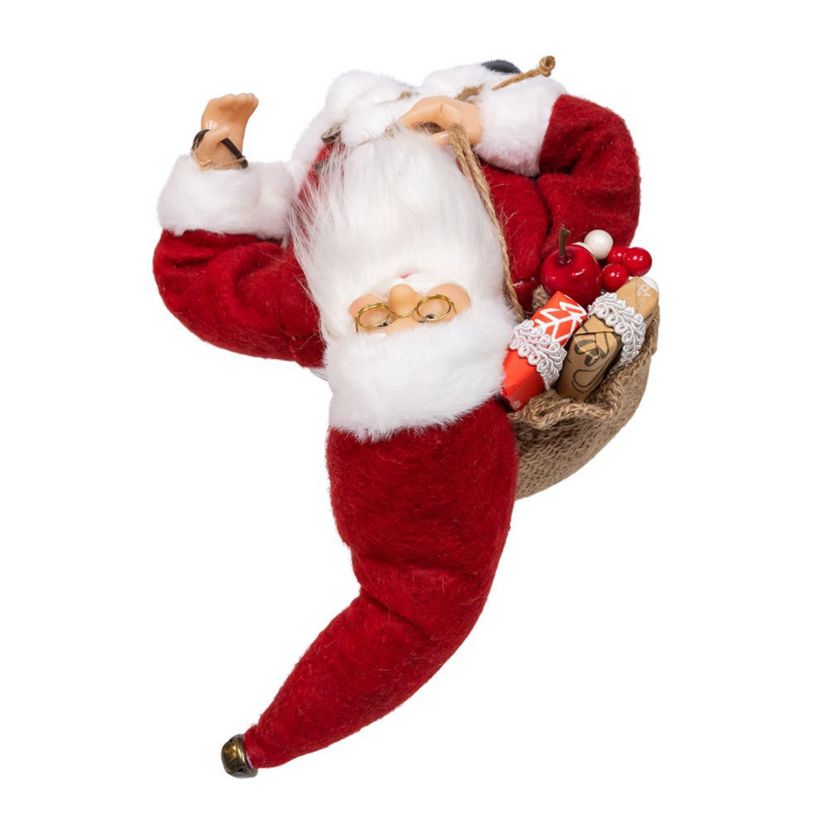 12-Inch Standing Christmas Santa with Sack and Lantern