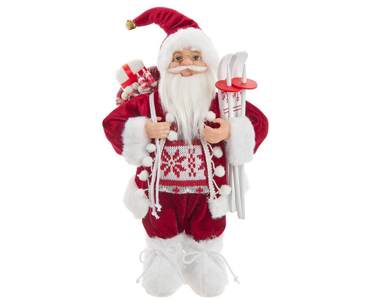 12-Inch Standing Christmas Santa with Skis