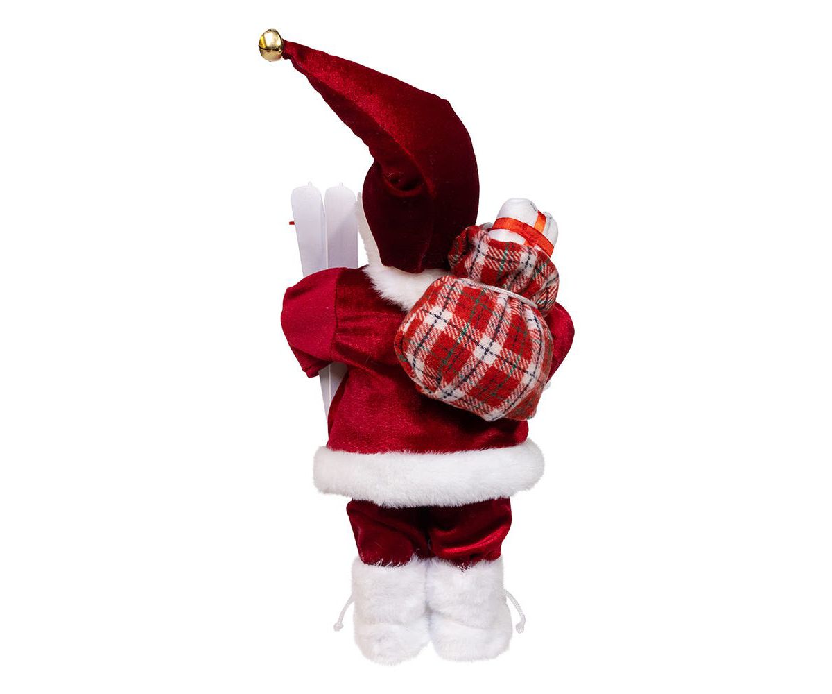 12-Inch Standing Christmas Santa with Skis