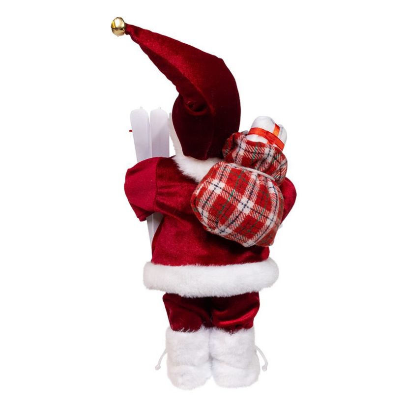 12-Inch Standing Christmas Santa with Skis