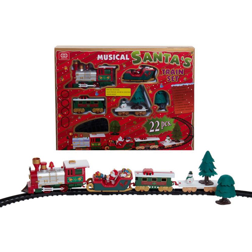 Battery Operated Musical Santa Train Table Piece