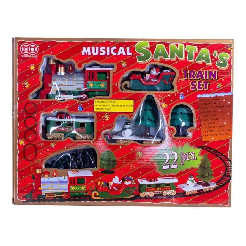 Battery Operated Musical Santa Train Table Piece