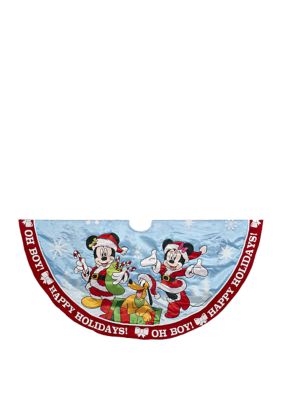 Kurt S. Adler 48 Inch Mickey and Minnie Print Satin Tree Skirt