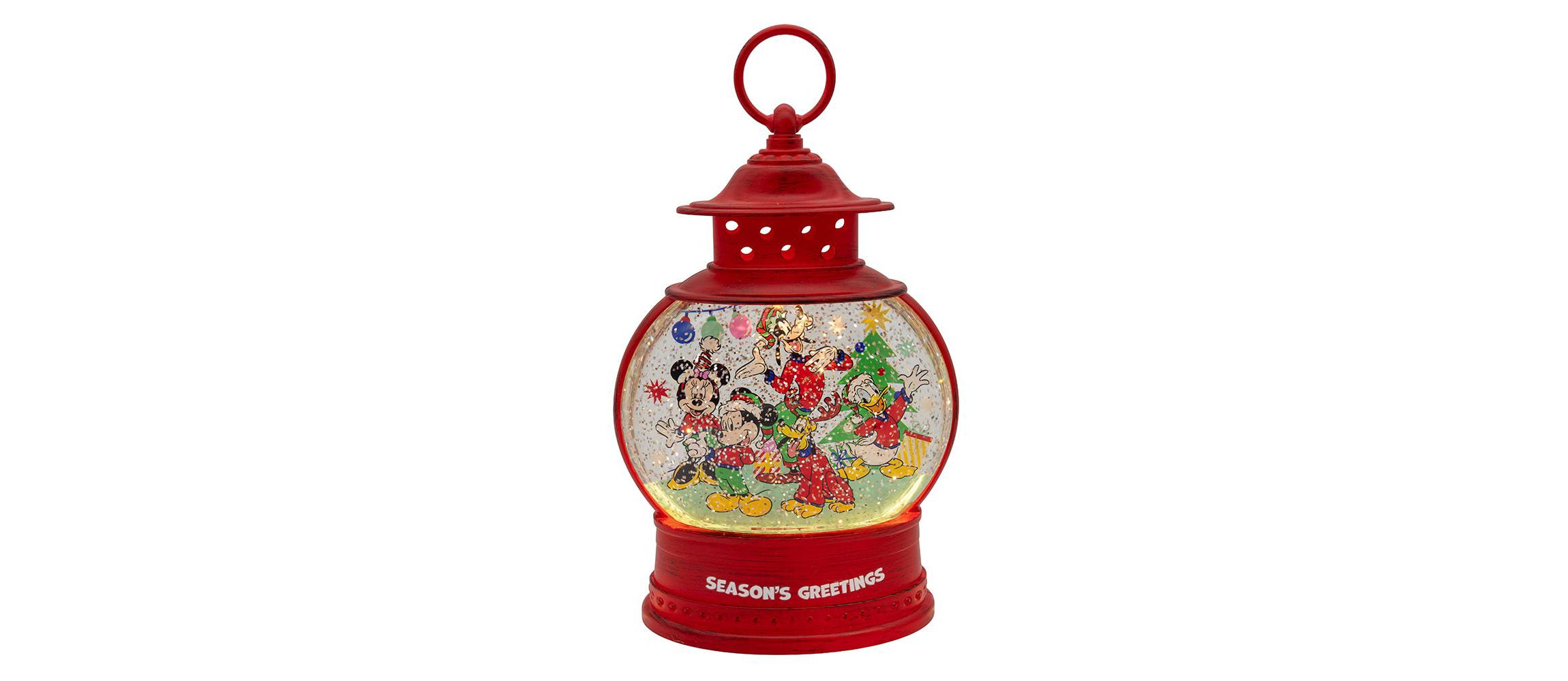 10-Inch Battery Operated USB LED Lighted Lantern with Spinning Glitter Water
