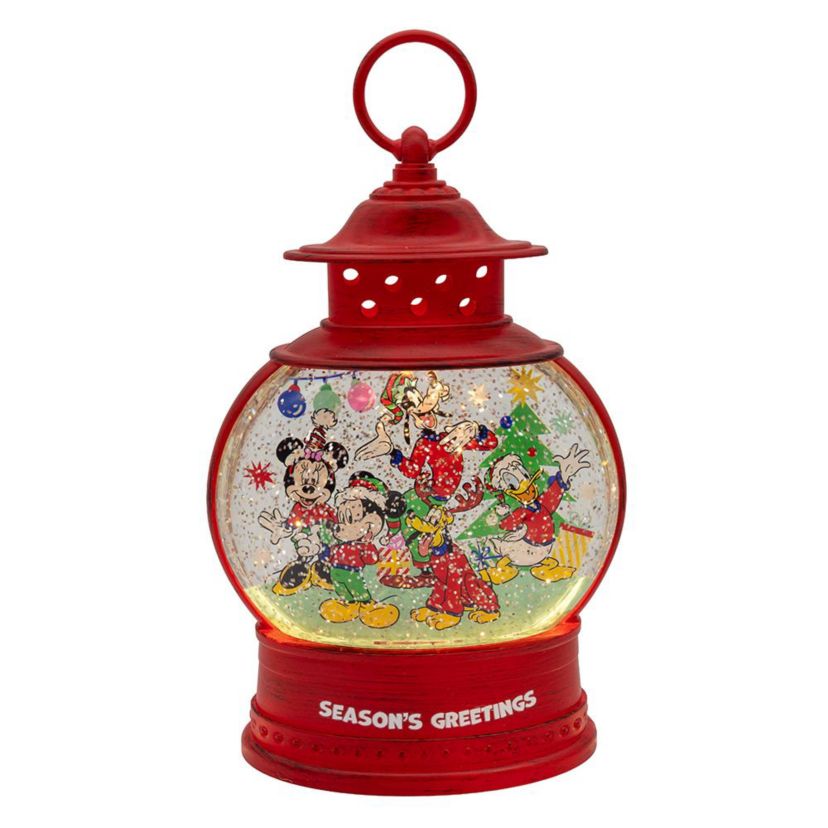 10-Inch Battery Operated USB LED Lighted Lantern with Spinning Glitter Water