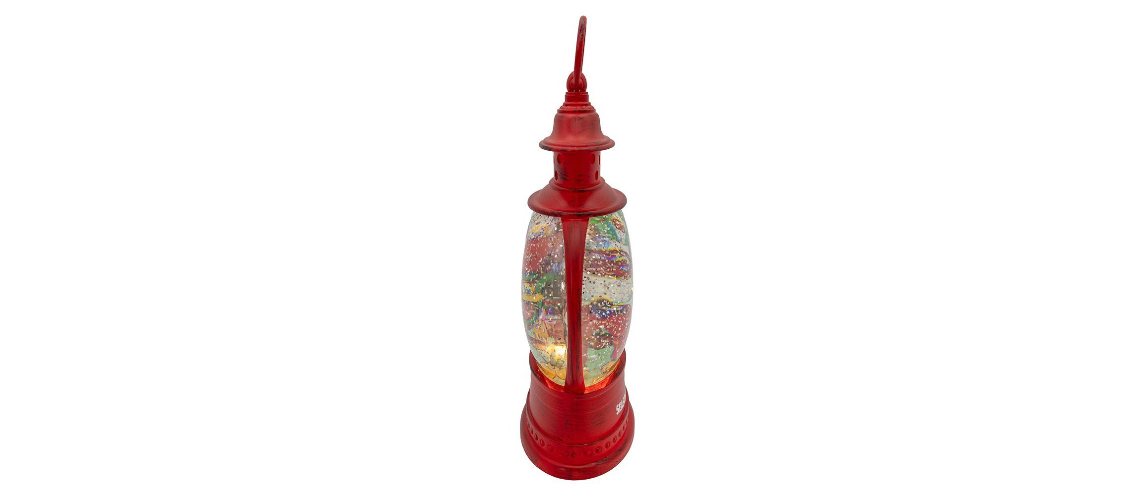 10-Inch Battery Operated USB LED Lighted Lantern with Spinning Glitter Water