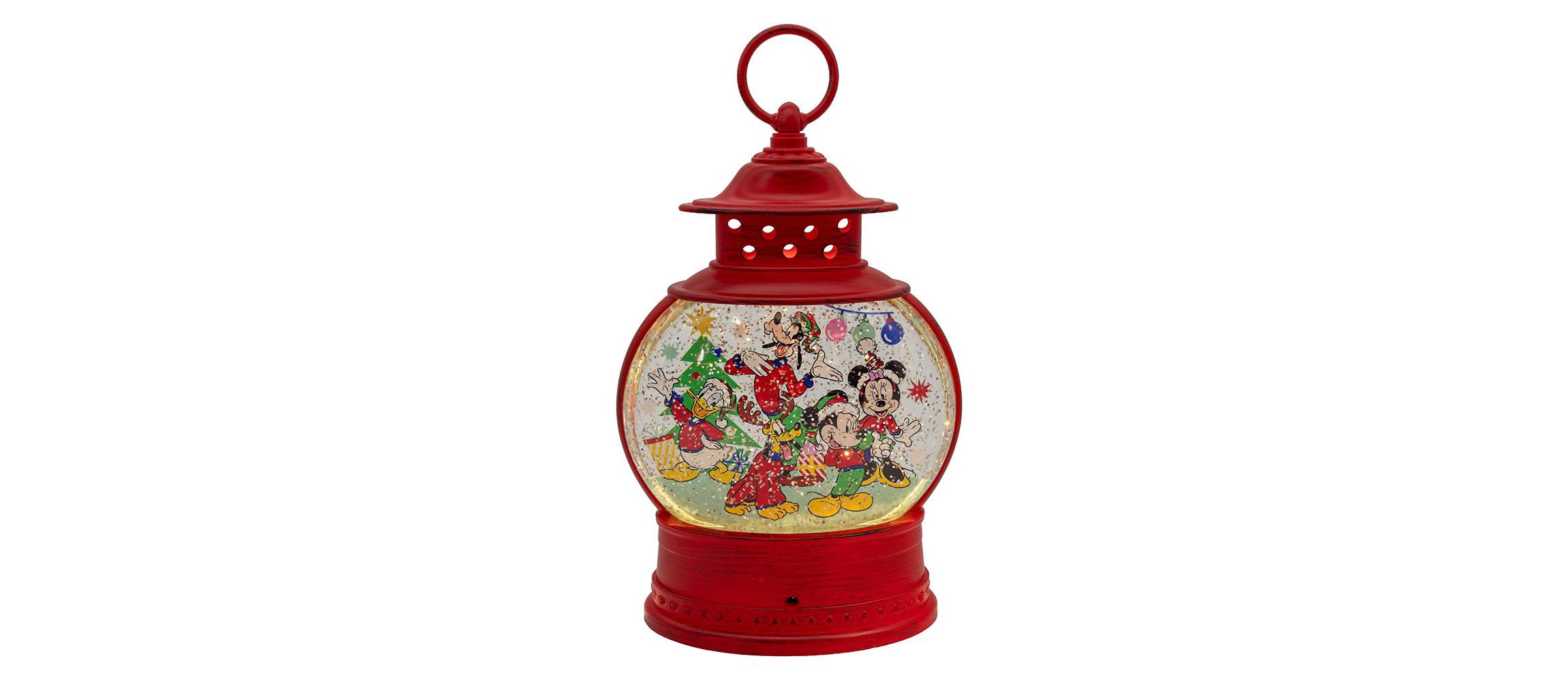 10-Inch Battery Operated USB LED Lighted Lantern with Spinning Glitter Water