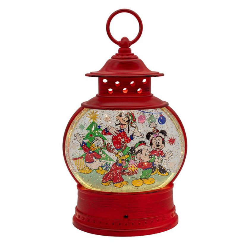 10-Inch Battery Operated USB LED Lighted Lantern with Spinning Glitter Water