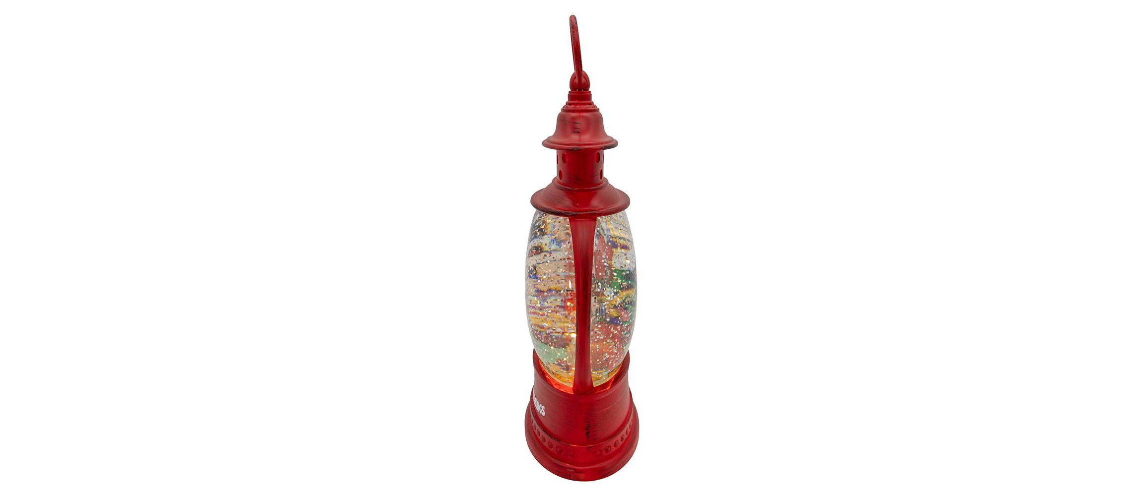 10-Inch Battery Operated USB LED Lighted Lantern with Spinning Glitter Water