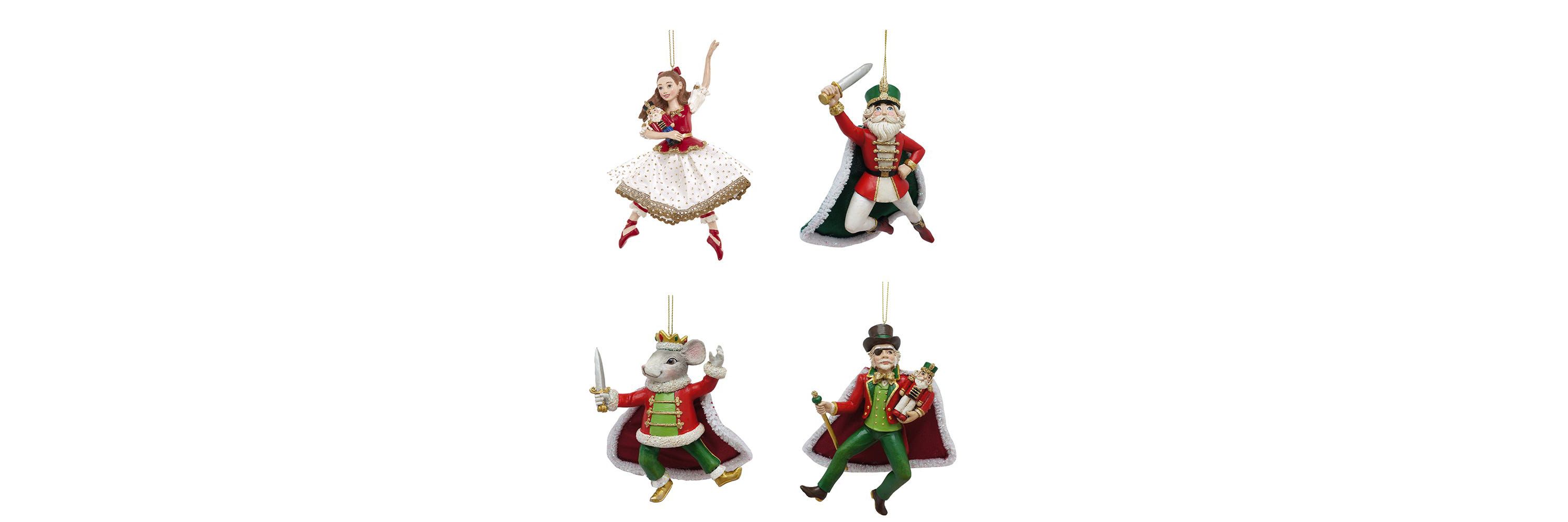 Kurt Adler 6-Inch Resin Nutcracker Suite 4-Piece Ornament Set