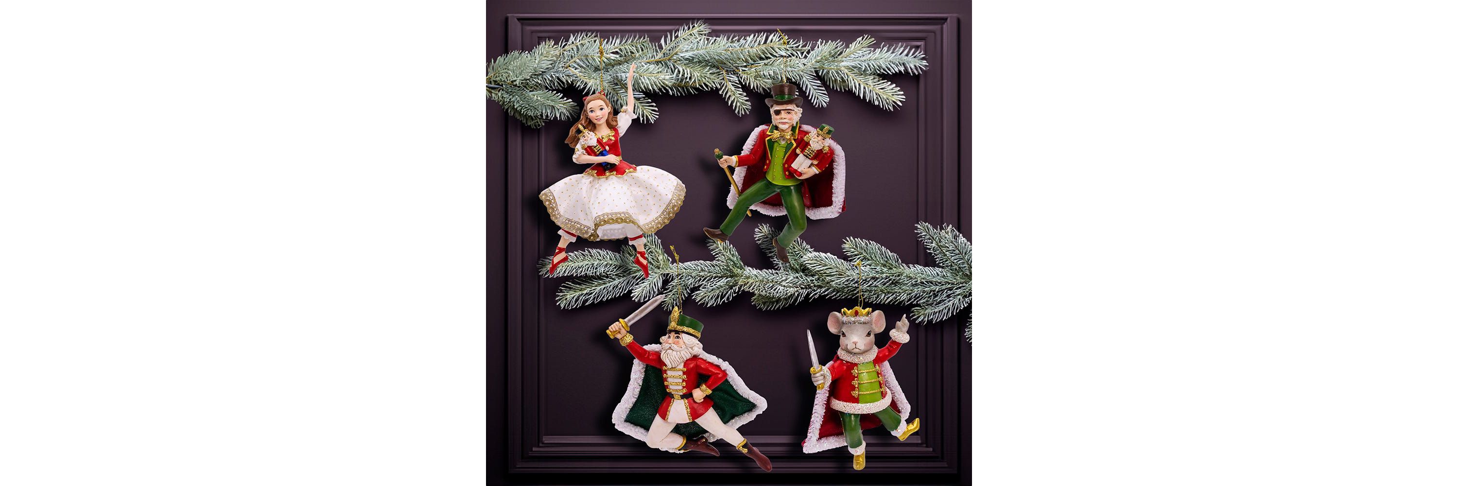 Kurt Adler 6-Inch Resin Nutcracker Suite 4-Piece Ornament Set