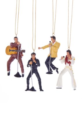 Kurt S. Adler Resin Elvis Presley 4-Piece Ornament Gift Set