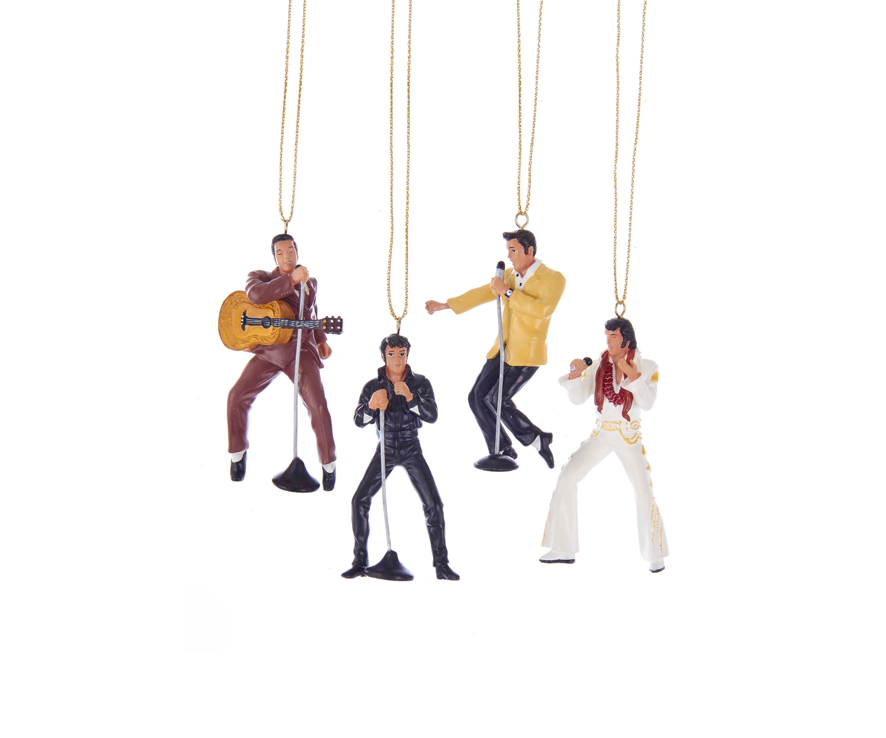 Resin Elvis Presley 4-Piece Ornament Gift Set