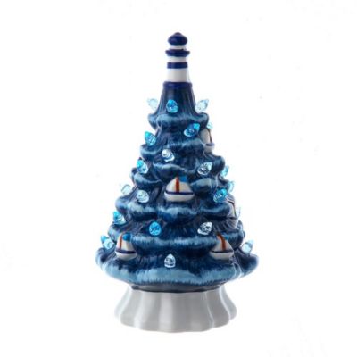 Kurt S. Adler Kurt Adler 7.5-Inch Ceramic Coastal Christmas Tree, Blue