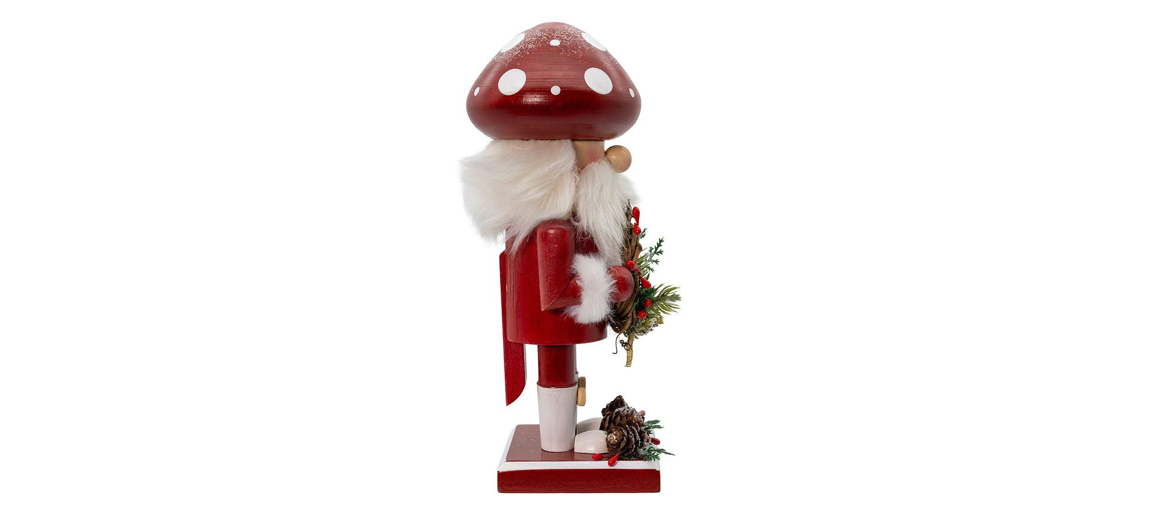 Kurt Adler 9-Inch Wooden Mushroom Santa Nutcracker
