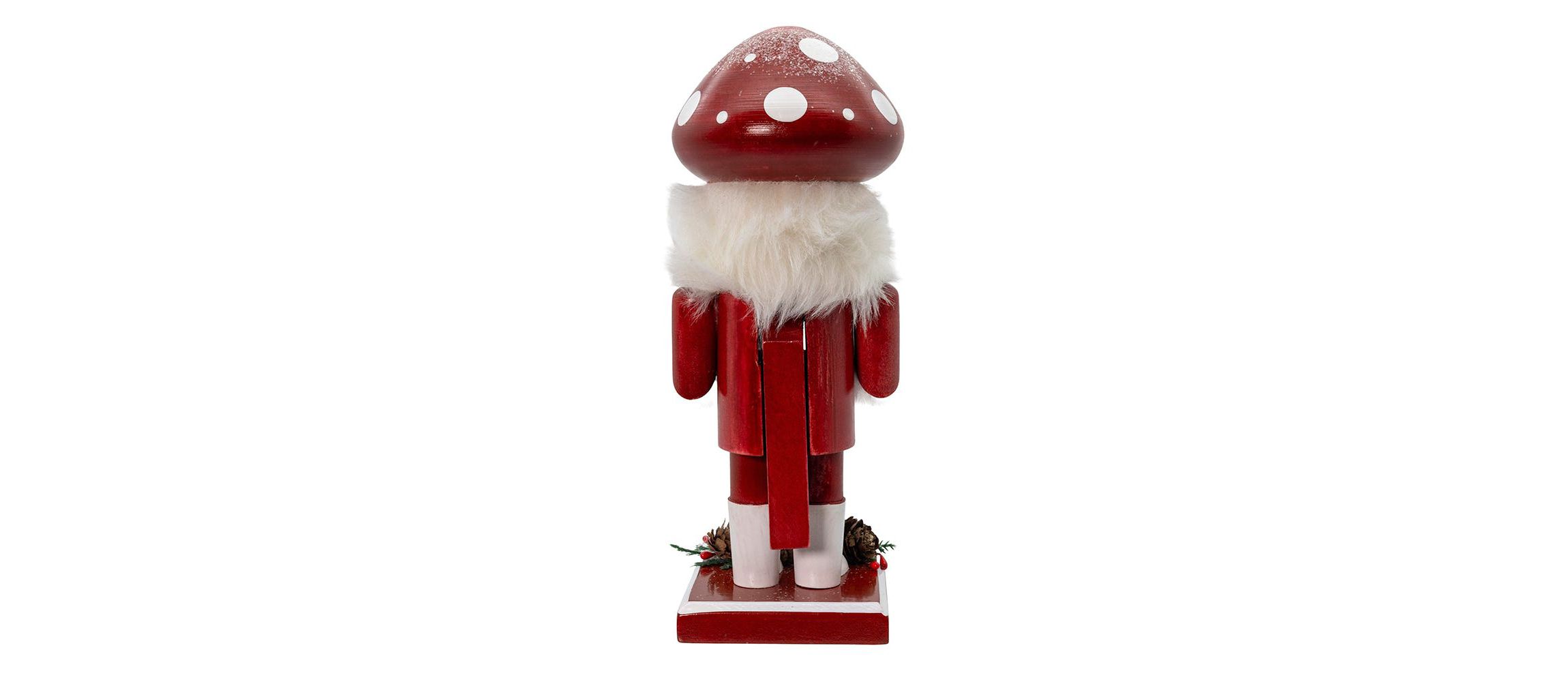 Kurt Adler 9-Inch Wooden Mushroom Santa Nutcracker