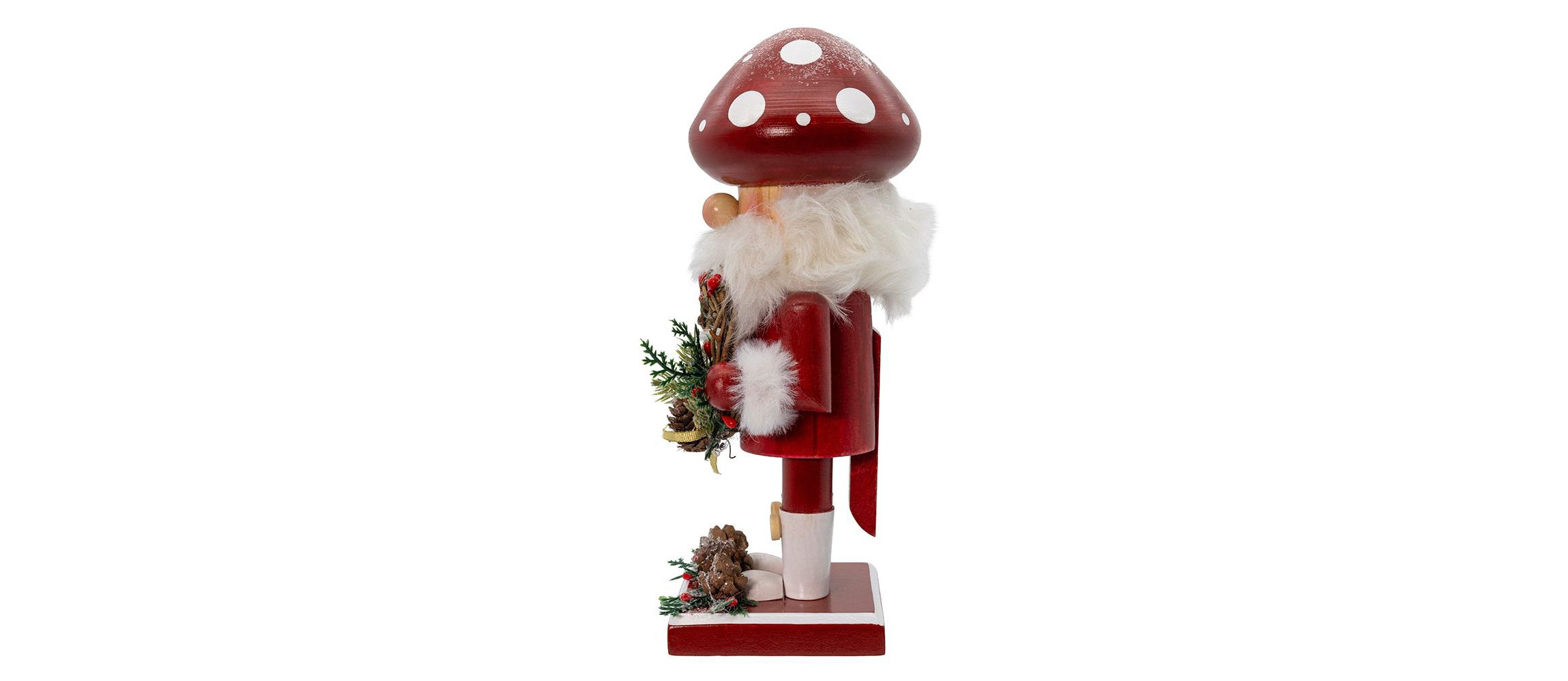 Kurt Adler 9-Inch Wooden Mushroom Santa Nutcracker