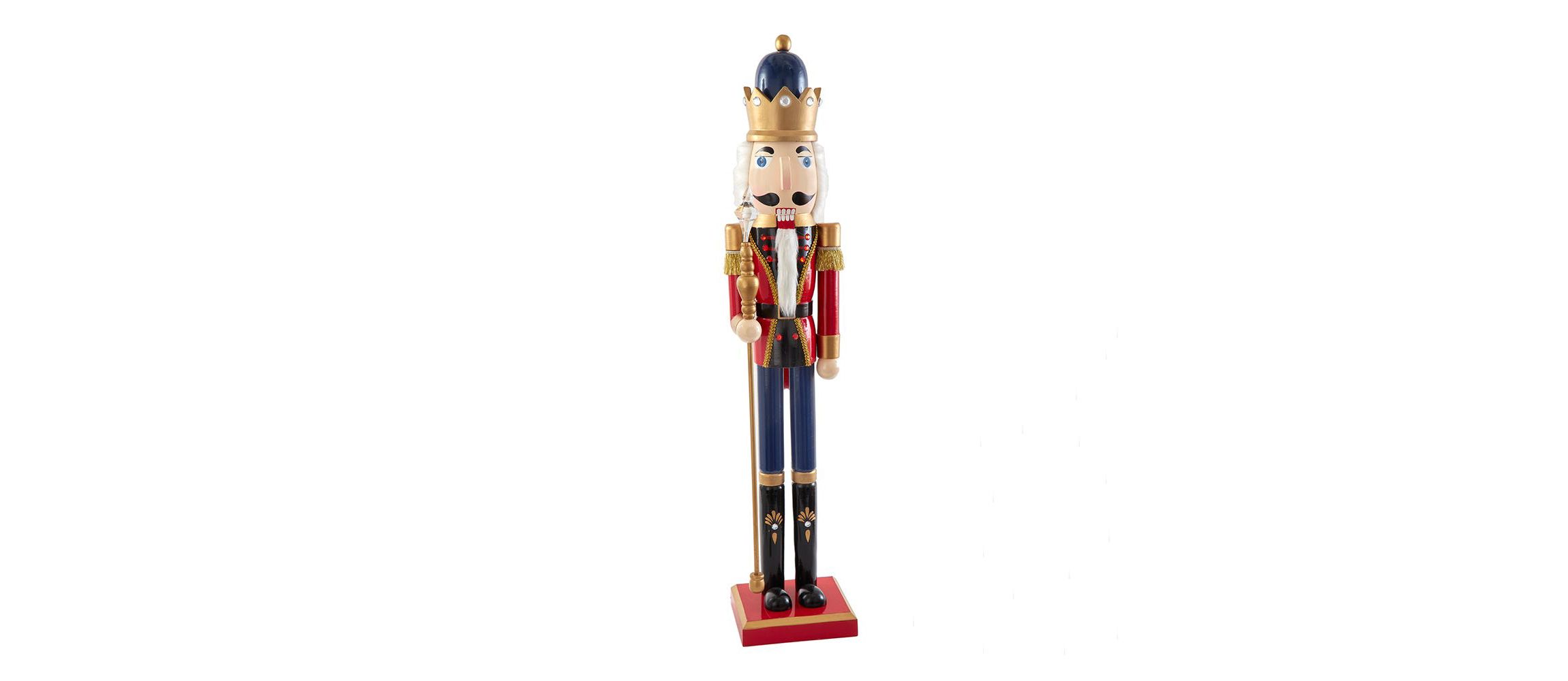 Kurt Adler 36-Inch Wooden Red and Blue King Nutcracker