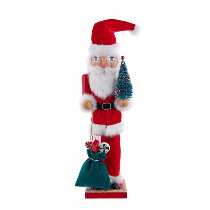 15-Inch Santa With Gifts and Tree Nutcracker