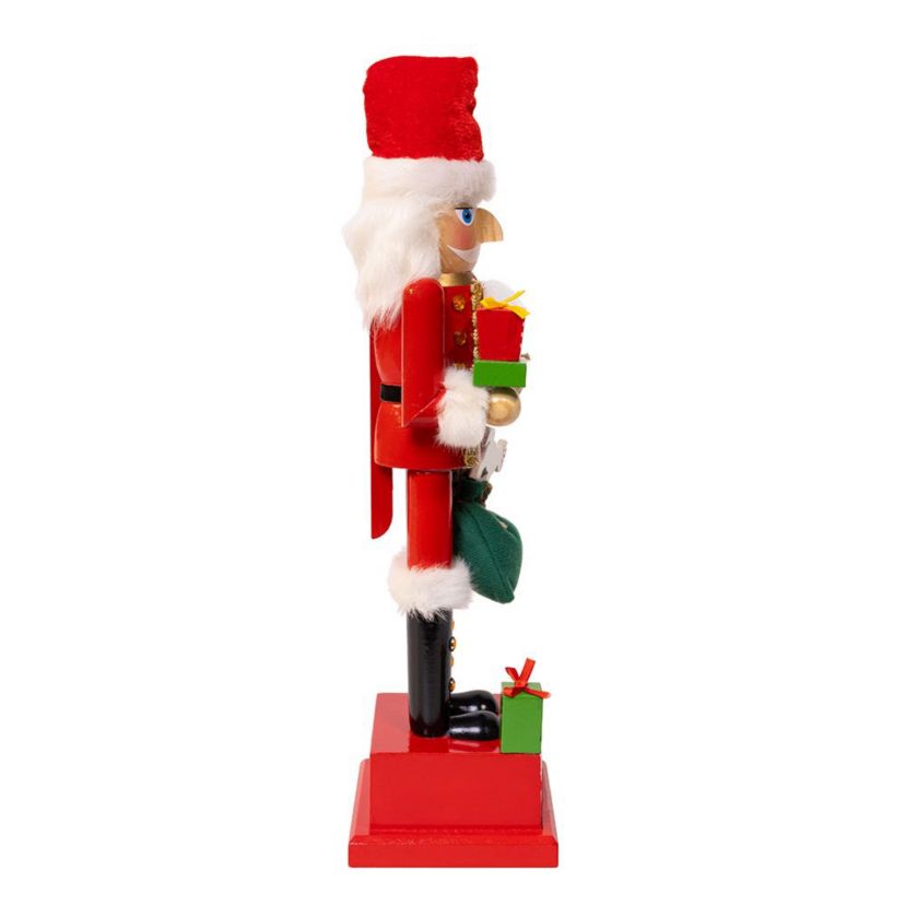 Wooden 15-Inch Santa Calendar Nutcracker