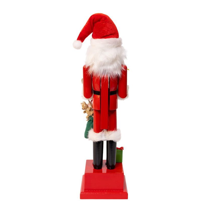 Wooden 15-Inch Santa Calendar Nutcracker