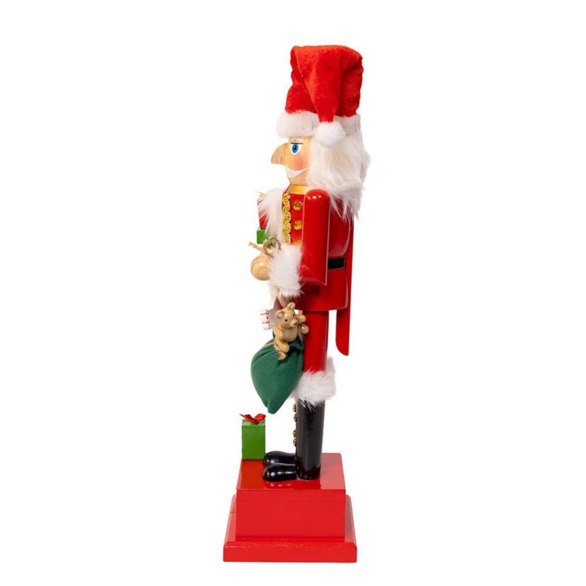 Wooden 15-Inch Santa Calendar Nutcracker