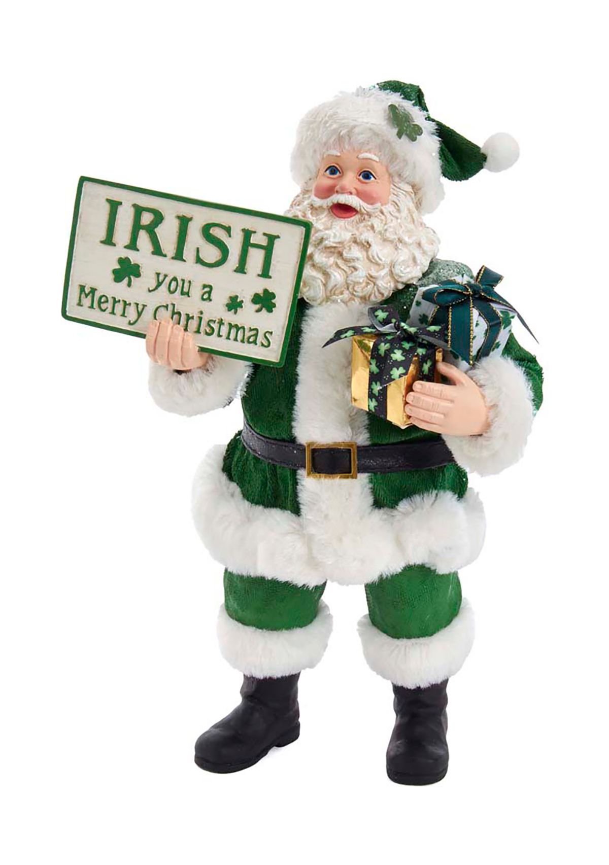  Fabrice Musical Irish Santa Gift Box and Sign 