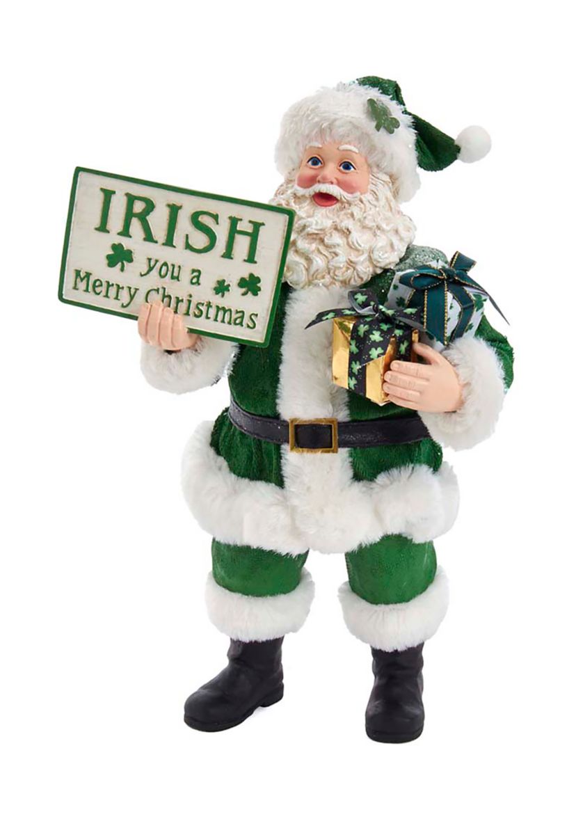  Fabrice Musical Irish Santa Gift Box and Sign 