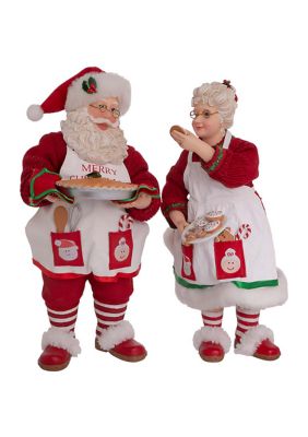 10.5-Inch Fabriché Mr. and Mrs. Santa - 2 Piece Set