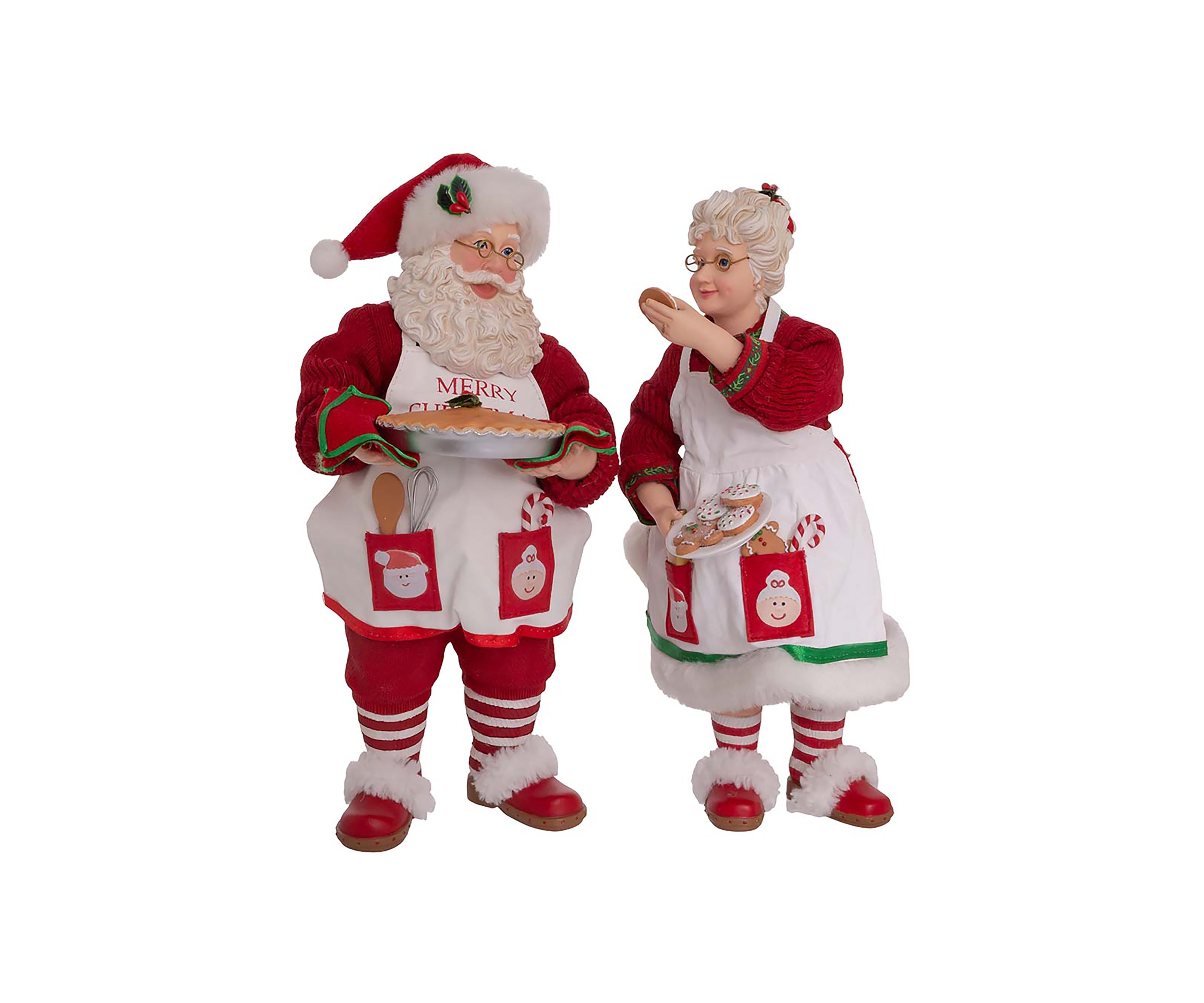 10.5-Inch Fabriché Mr. and Mrs. Santa - 2 Piece Set