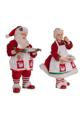 10.5-Inch Fabriché Mr. and Mrs. Santa - 2 Piece Set