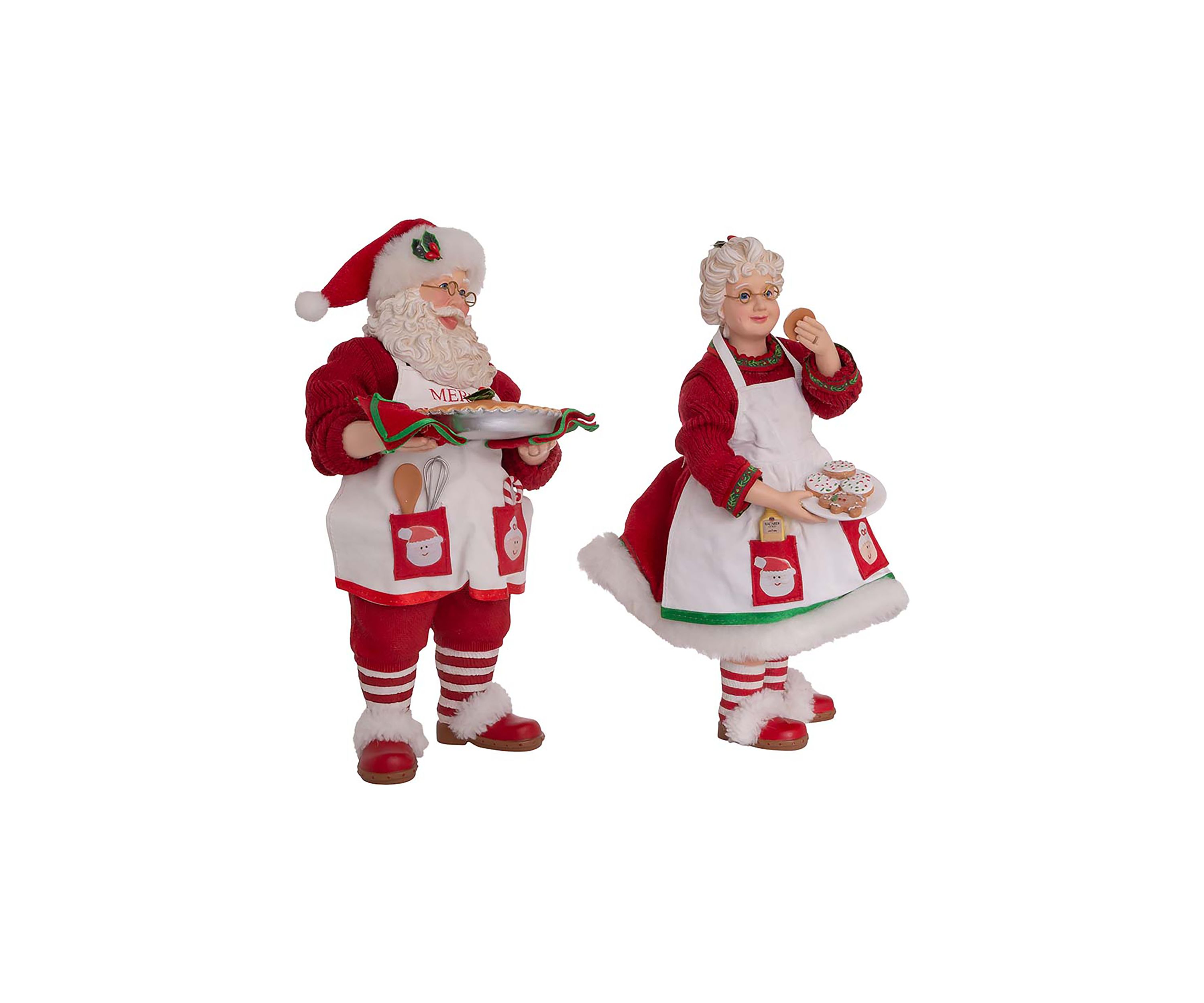 10.5-Inch Fabriché Mr. and Mrs. Santa - 2 Piece Set