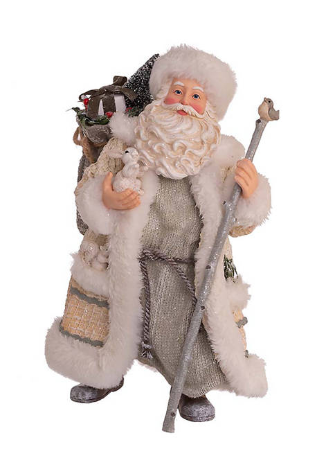 Kurt S. Adler 10.5-Inch Fabrich&eacute; Snowy Woods Santa