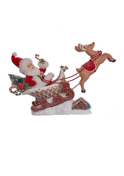 Kurt S. Adler 9.75-Inch Fabrich&eacute; Santa In Gingerbread
