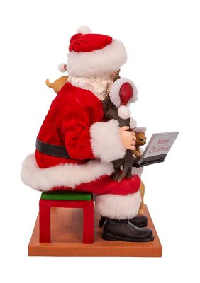 9-Inch Fabriché Santa with Laptop and Pets